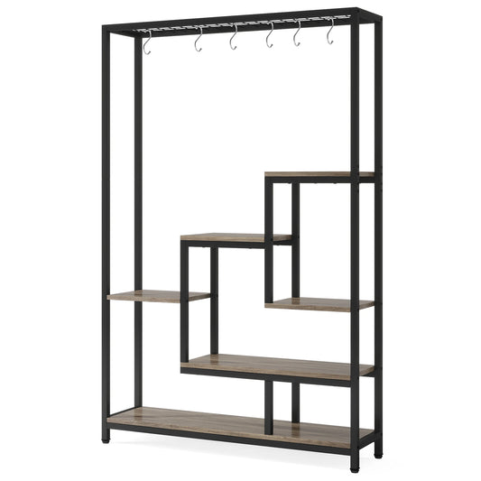 Tribesigns Five Tier Tall Indoor Plant Stand With Hanging Hooks