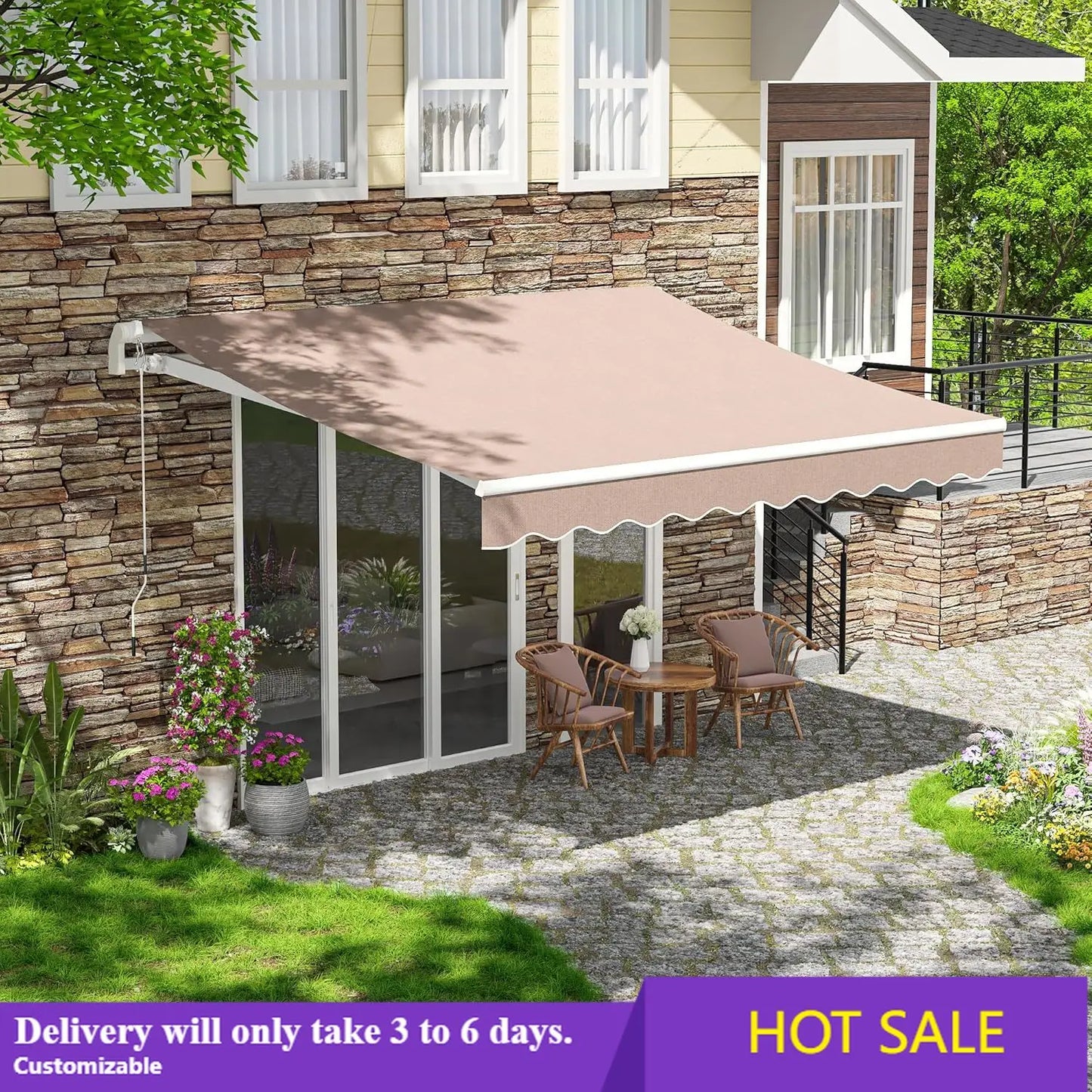 Patio Retractable Awning Sun Shade Shelter Outdoor Spaces