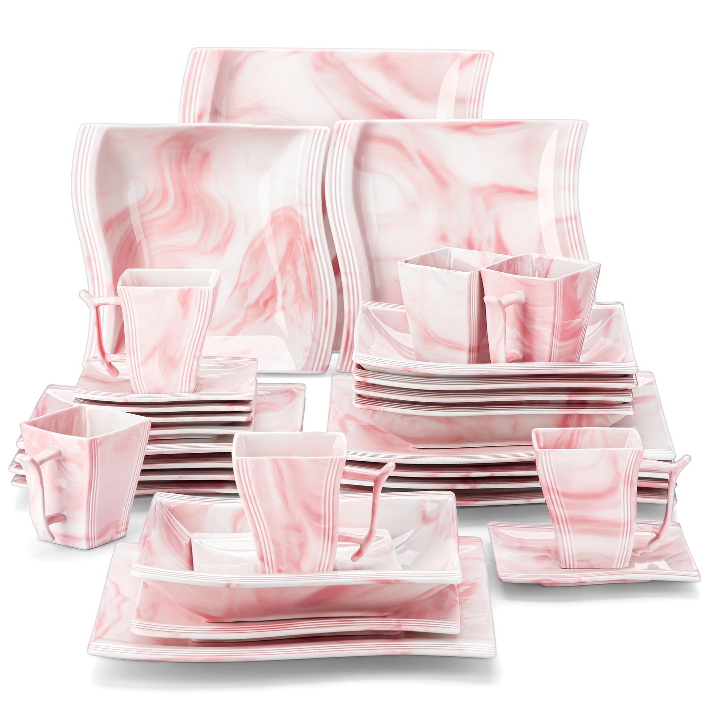 Malacasa White Porcelain Dinnerware Set For Everyday Dining