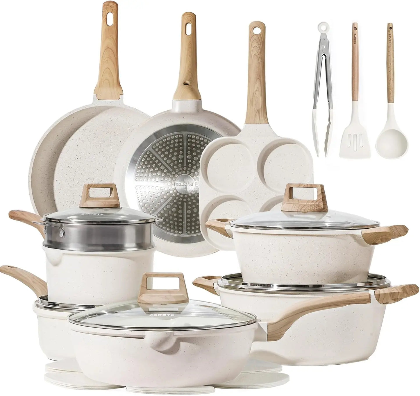 XMSJ Nonstick Pots And Pans Set 21 Piece Induction Cookware