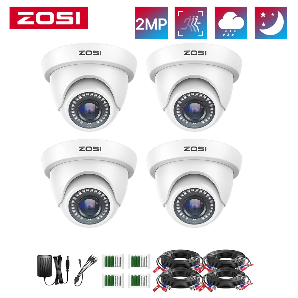 ZOSI 2MP Security Cameras Kit Indoor Outdoor CCTV Dome System