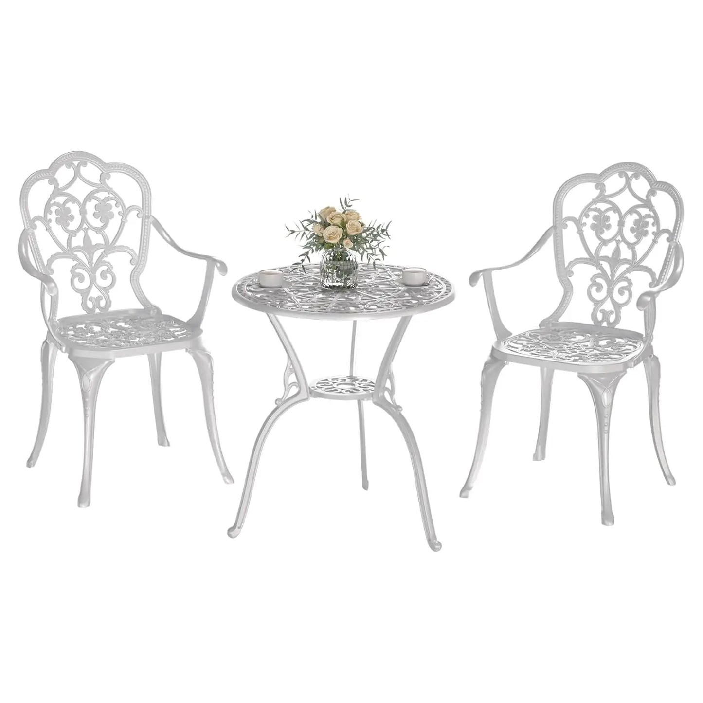 Cast Aluminum Bistro Set Outdoor Patio Table And Chairs