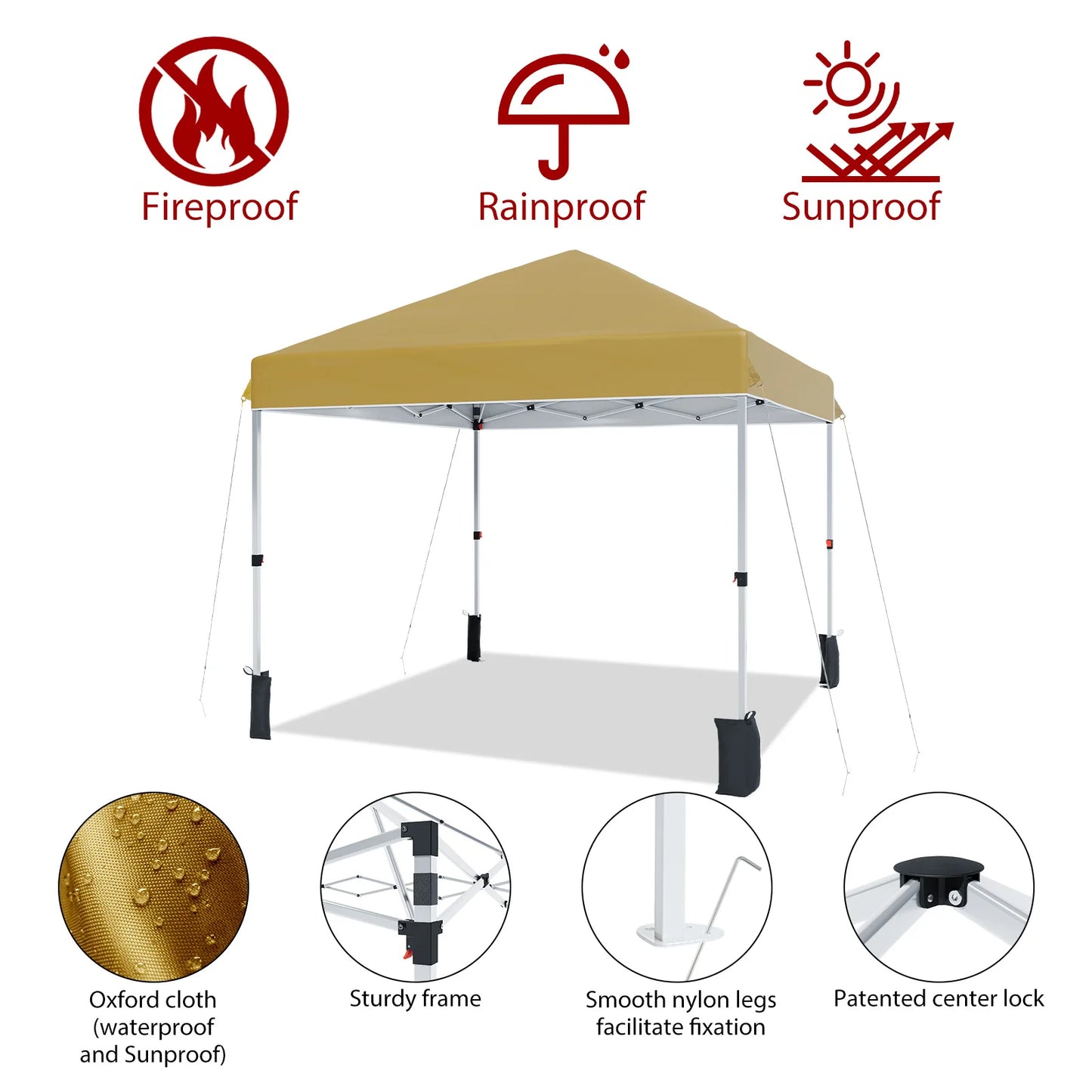 HiMISS Center Locking Canopy Tent Portable Outdoor Shelter