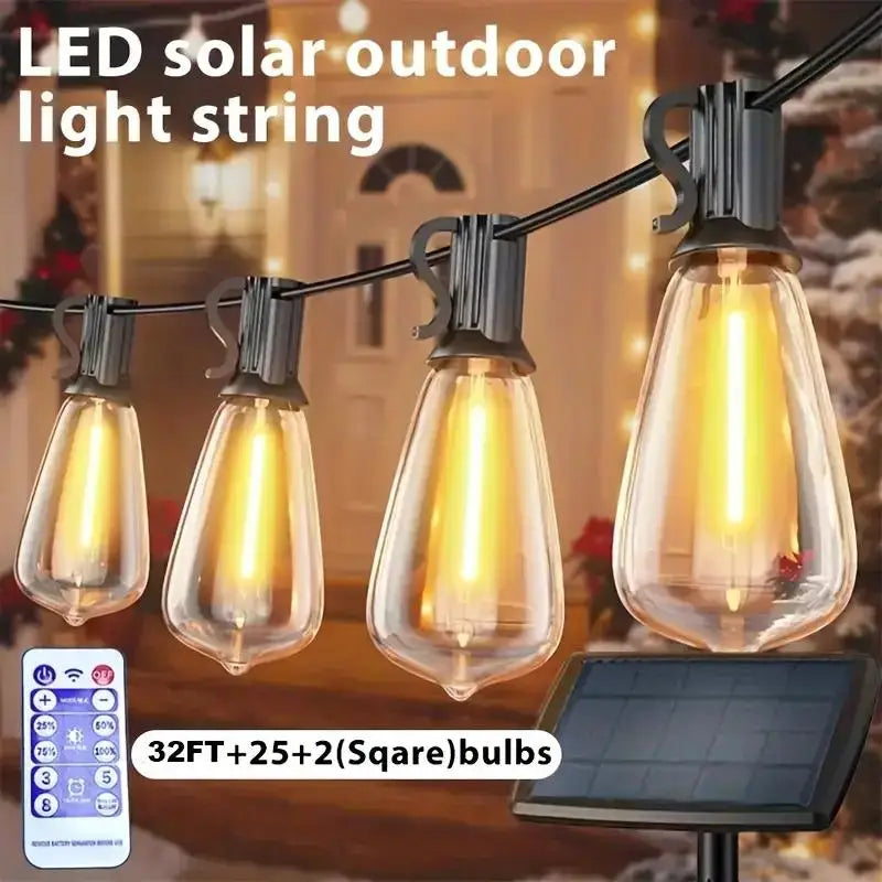 Solar Rechargeable Outdoor LED Commercial Grade String Lights