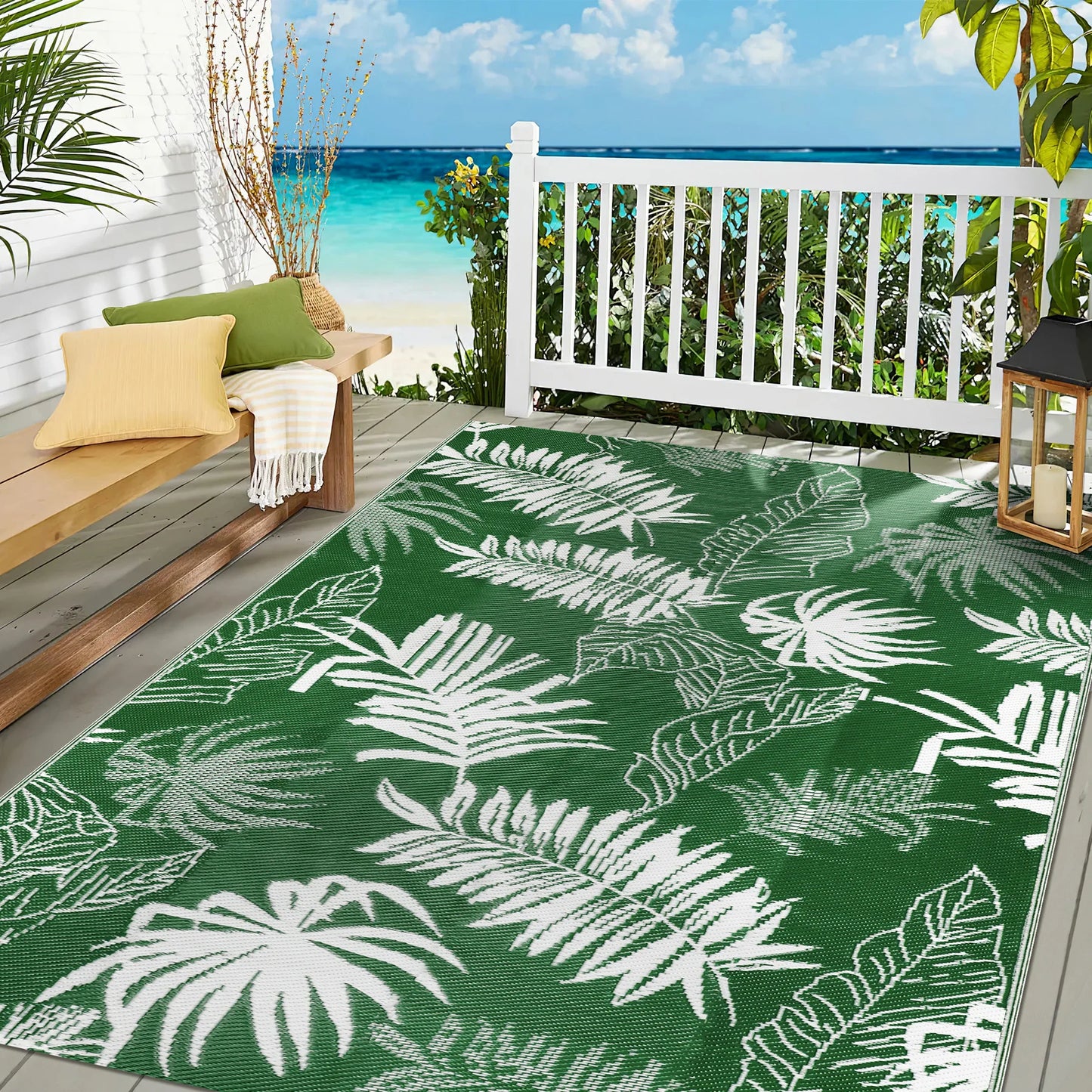 Outdoor Waterproof Rug Made From Recycled Plastic Straw