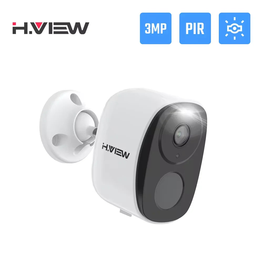 H.VIEW Battery Powered 2K Wireless Outdoor Camera With Spotlight