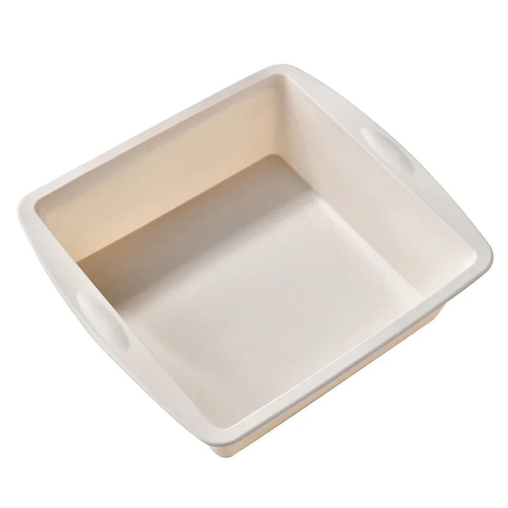 Silicone Square Cake Plate Nonstick With Anti Slip Handle