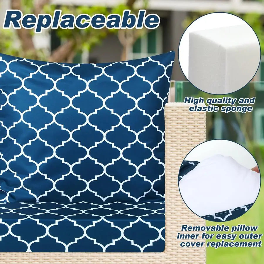 XMSJ 8 Piece Outdoor Chair Cushions Set Waterproof Patio
