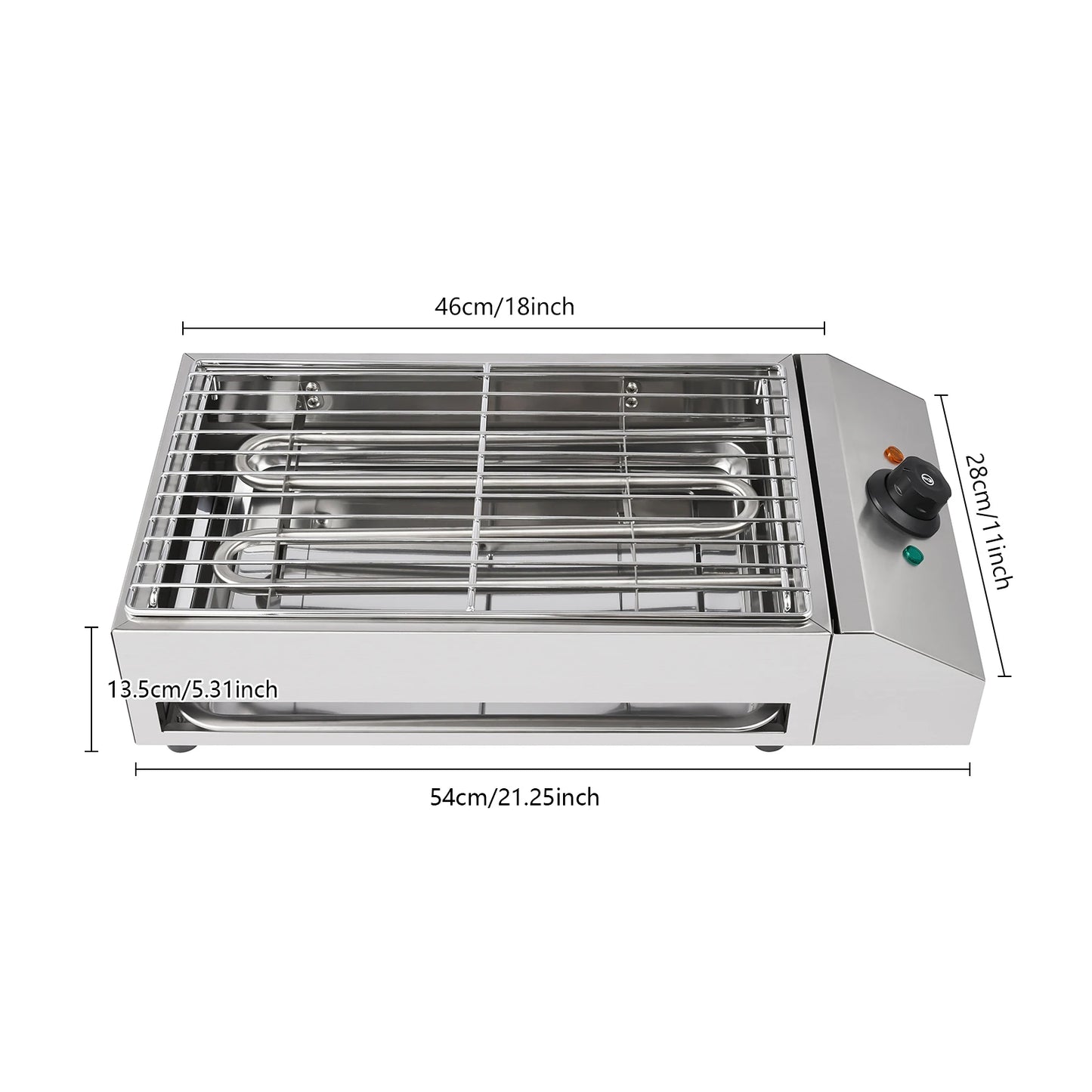 1800W 110V Electric BBQ Grill Tabletop Smokeless