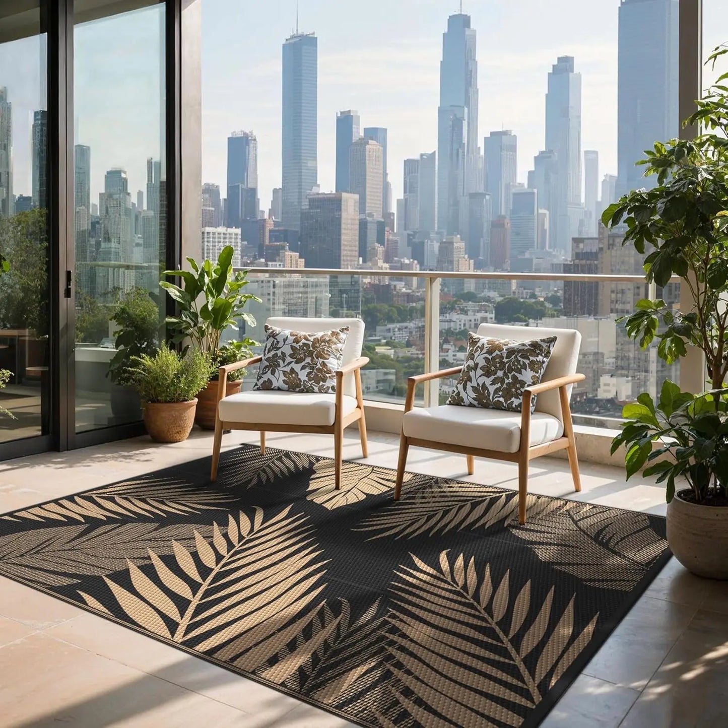 Outdoor Waterproof Rug For Patio And RV Reversible Indoor Outdoor Mat