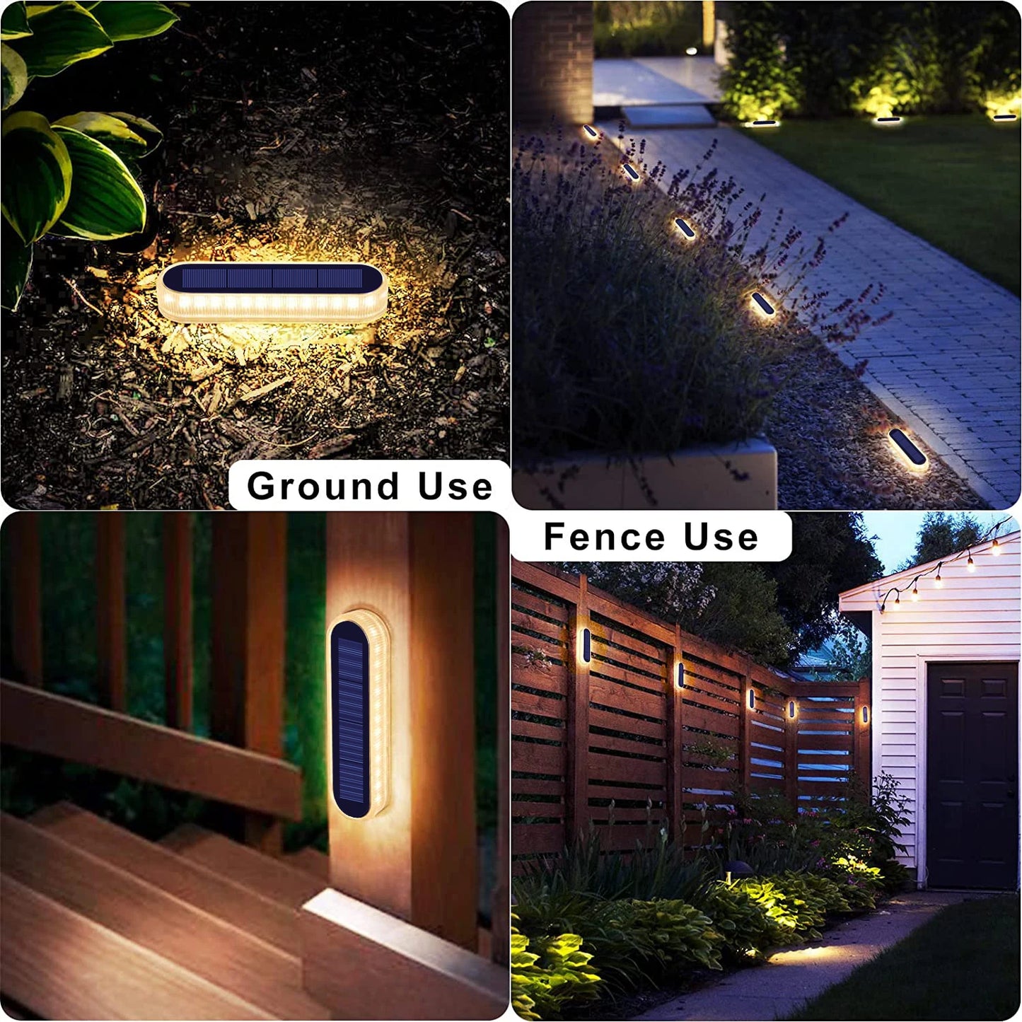 Solar Deck Lights IP68 Waterproof Auto On Off 4 Pack Anti Pressure Garden Path