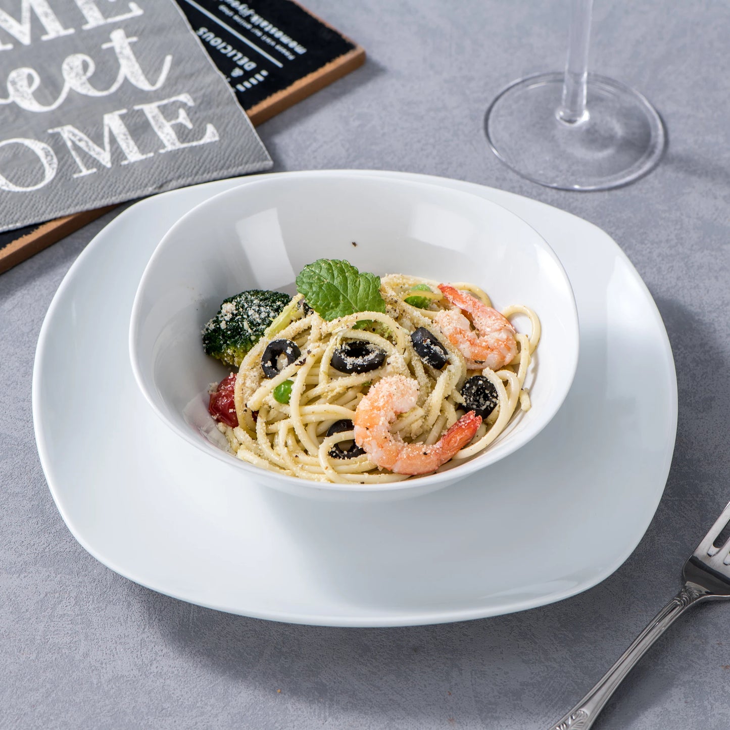 MALACASA Elisa Porcelain Dinnerware Set For Six Ceramic Tableware