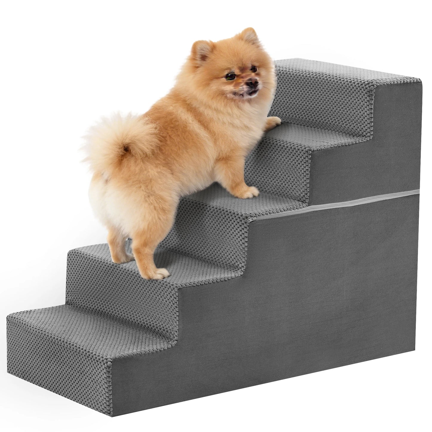 JHK 3-5 Step Right Angled Foam Dog Stairs Ramp NonSlip