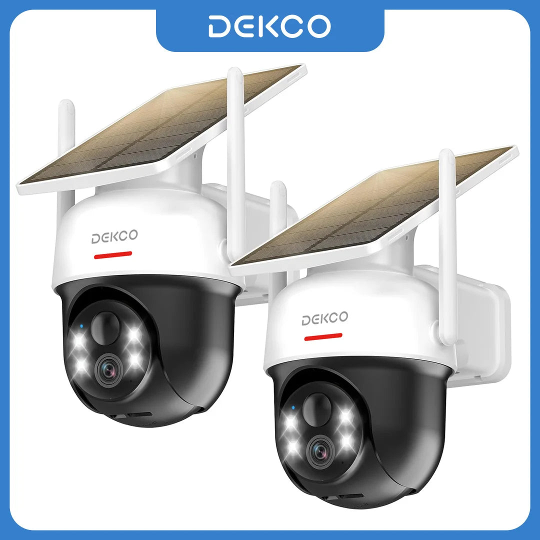 Dekco Solar WiFi Camera 3MP Wireless Battery PTZ Security