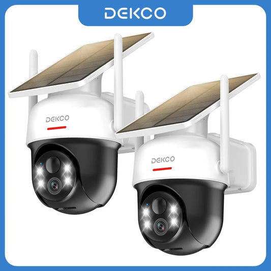 Dekco Solar WiFi Camera 3MP Wireless Battery PTZ Security