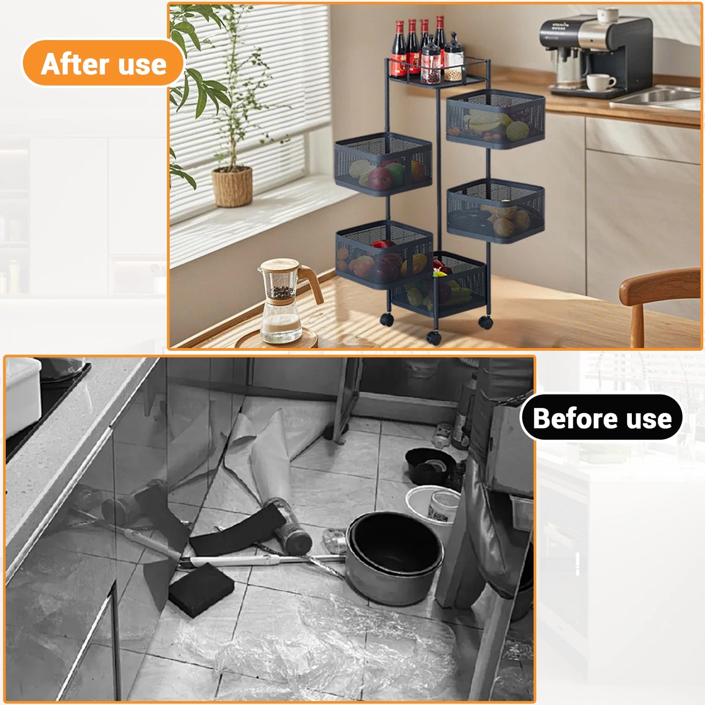 HobbyLane Five-Layer 360 Degree Rotatable Trolley Storage Rack