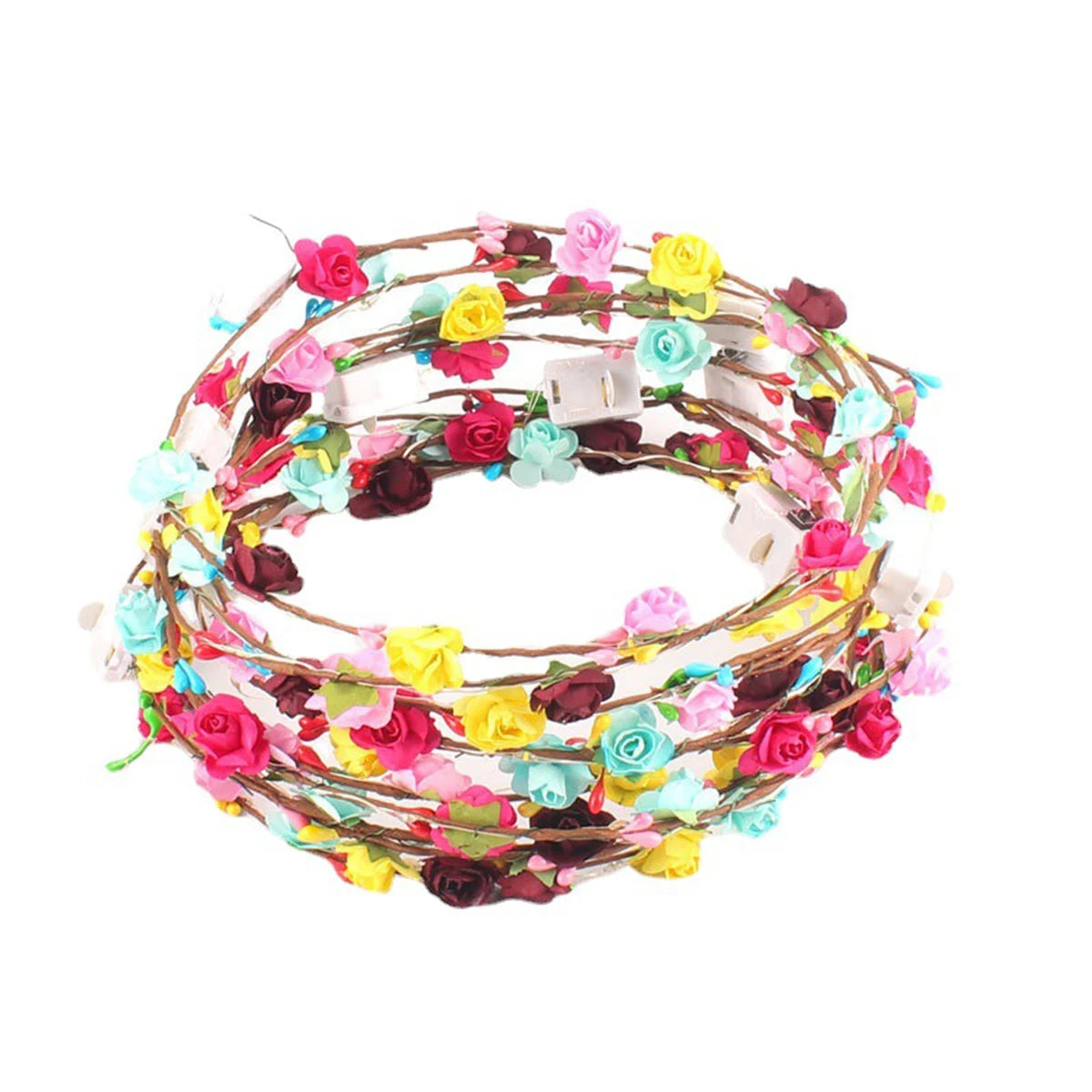 Paper Rose Wreath Set LED Light Up Headbands For Parties