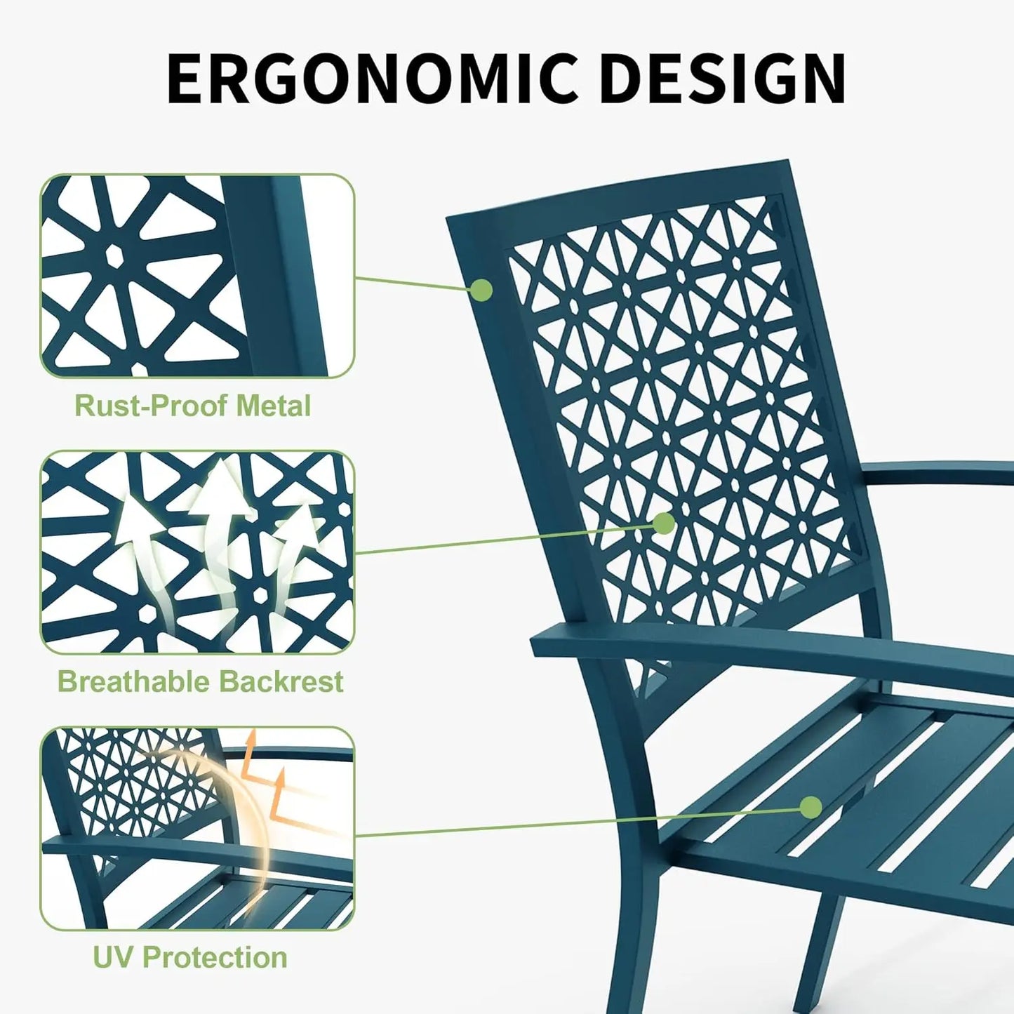 TWISTER.CK Patio Bistro Set Outdoor Iron Furniture