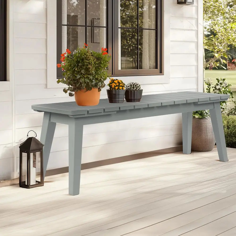 Outdoor Wooden Backless Patio Bench Weatherproof For Garden Porch