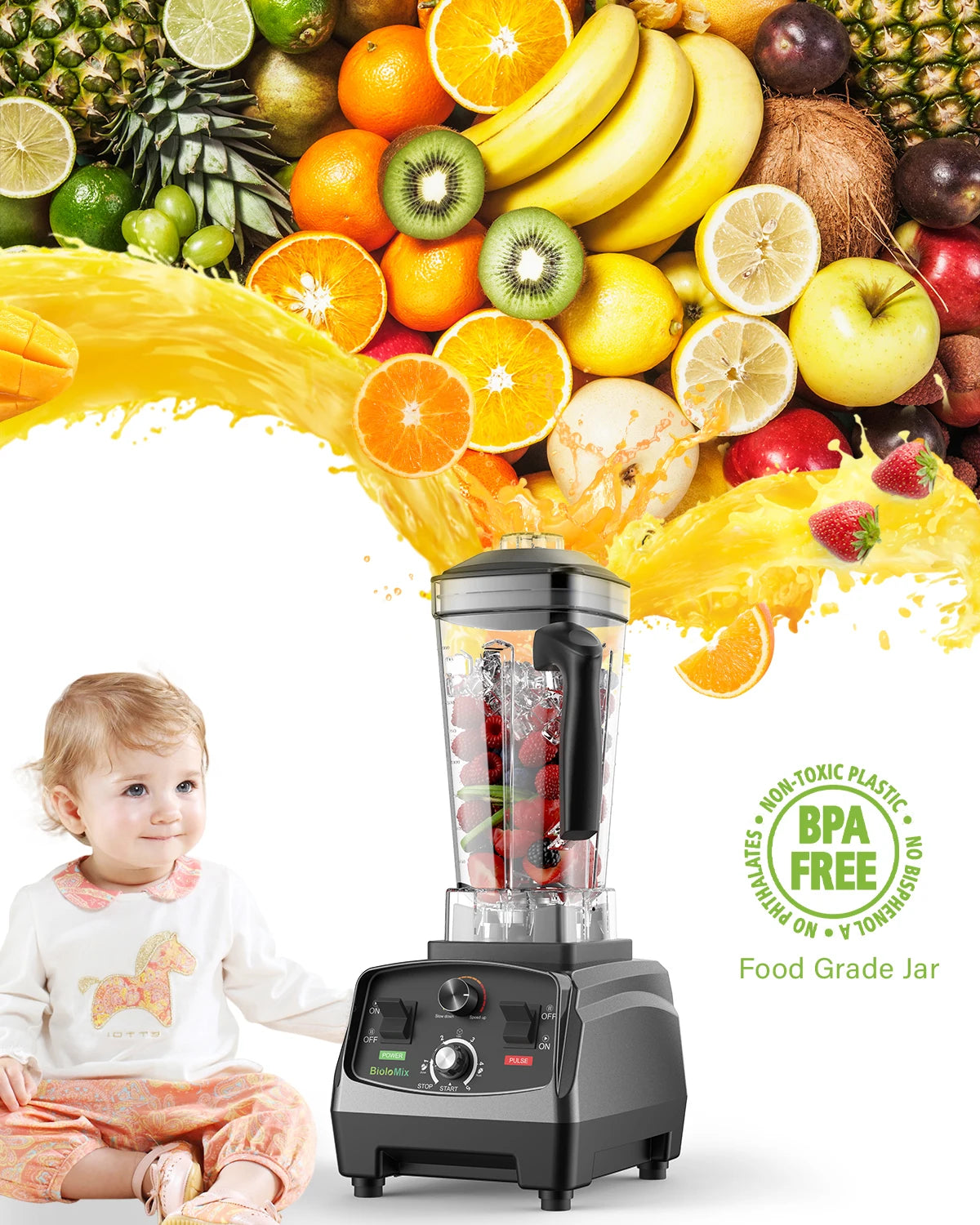 Biolomix Heavy Duty Blender Mixer Juicer For Smoothies