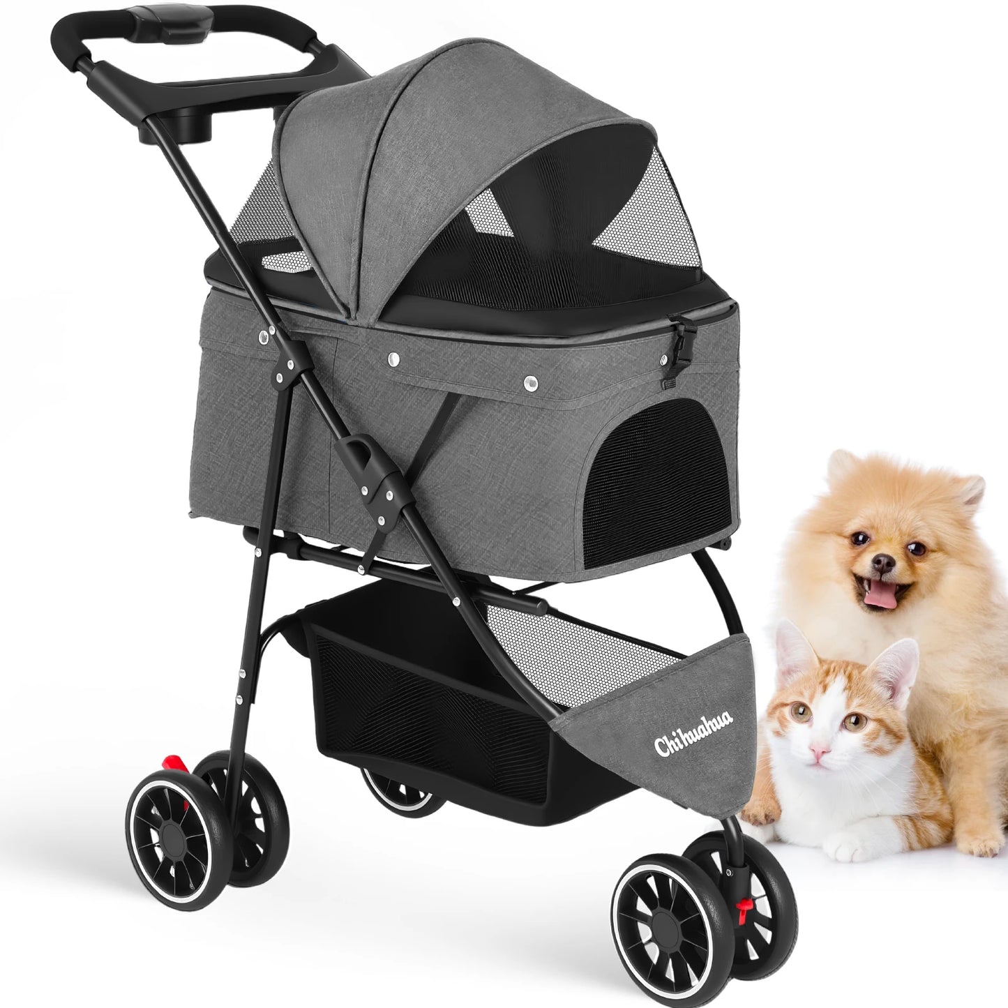Chihuahua Pet Stroller for Small and Medium Dogs Cats Foldable
