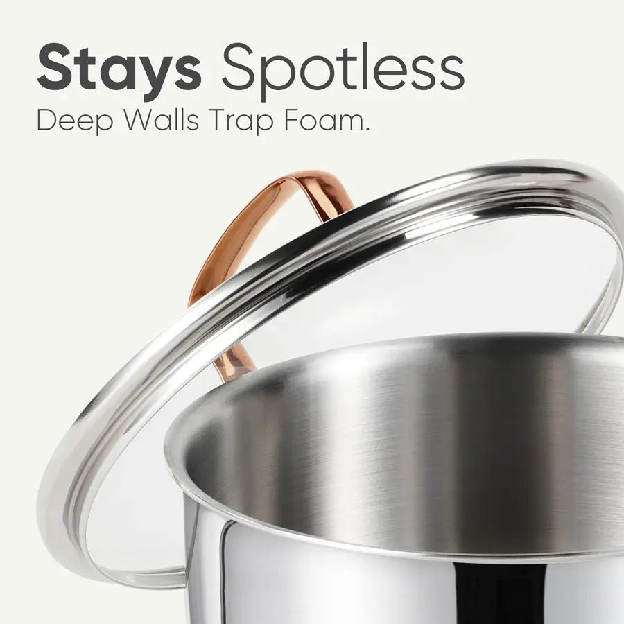 TriPly Stainless Steel Stockpot With Lid Induction Safe
