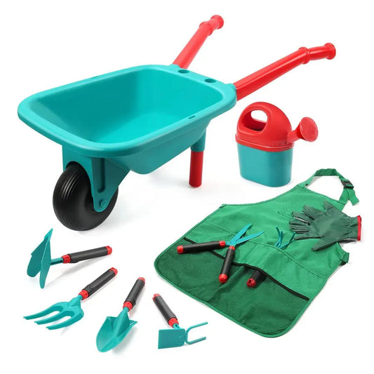 Stone Kids Gardening Tool Set With Wheelbarrow And Tools