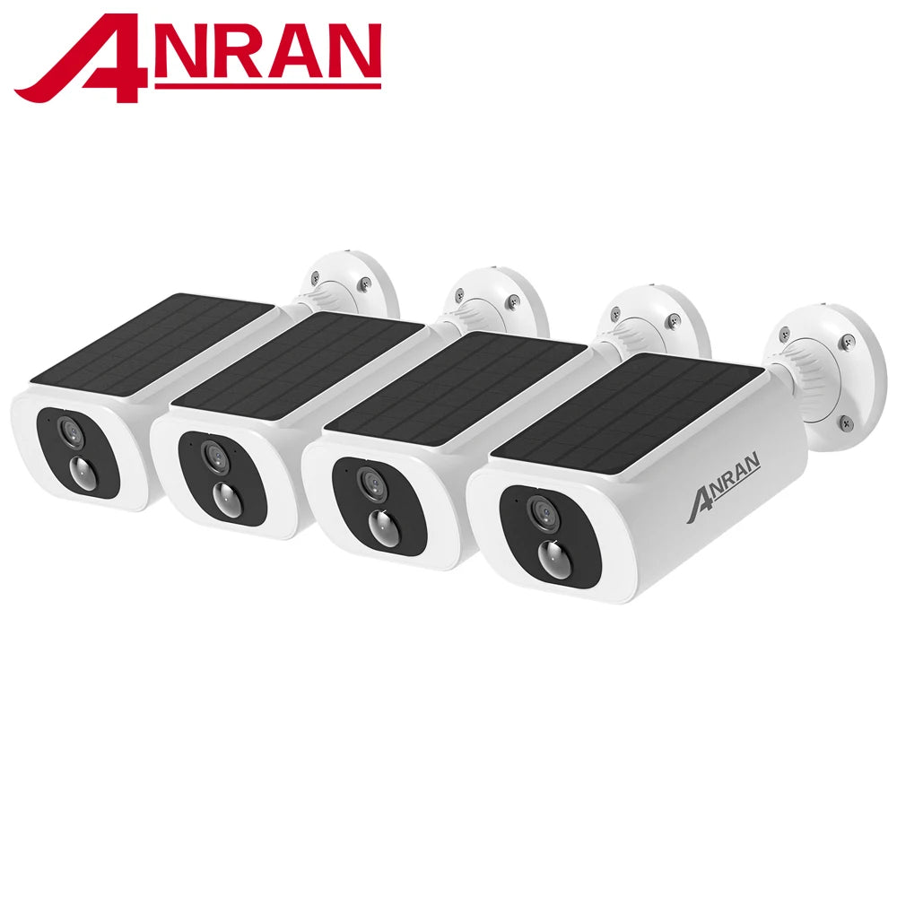 ANRAN 2K Solar Security Camera Set Home Surveillance 4 Cameras