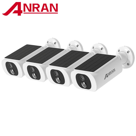ANRAN 2K Solar Security Camera Set Home Surveillance 4 Cameras