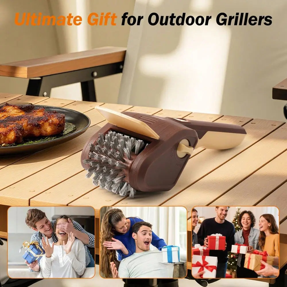 Electric BBQ Grill Brush Rechargeable Cordless Indoor Outdoor Grilling