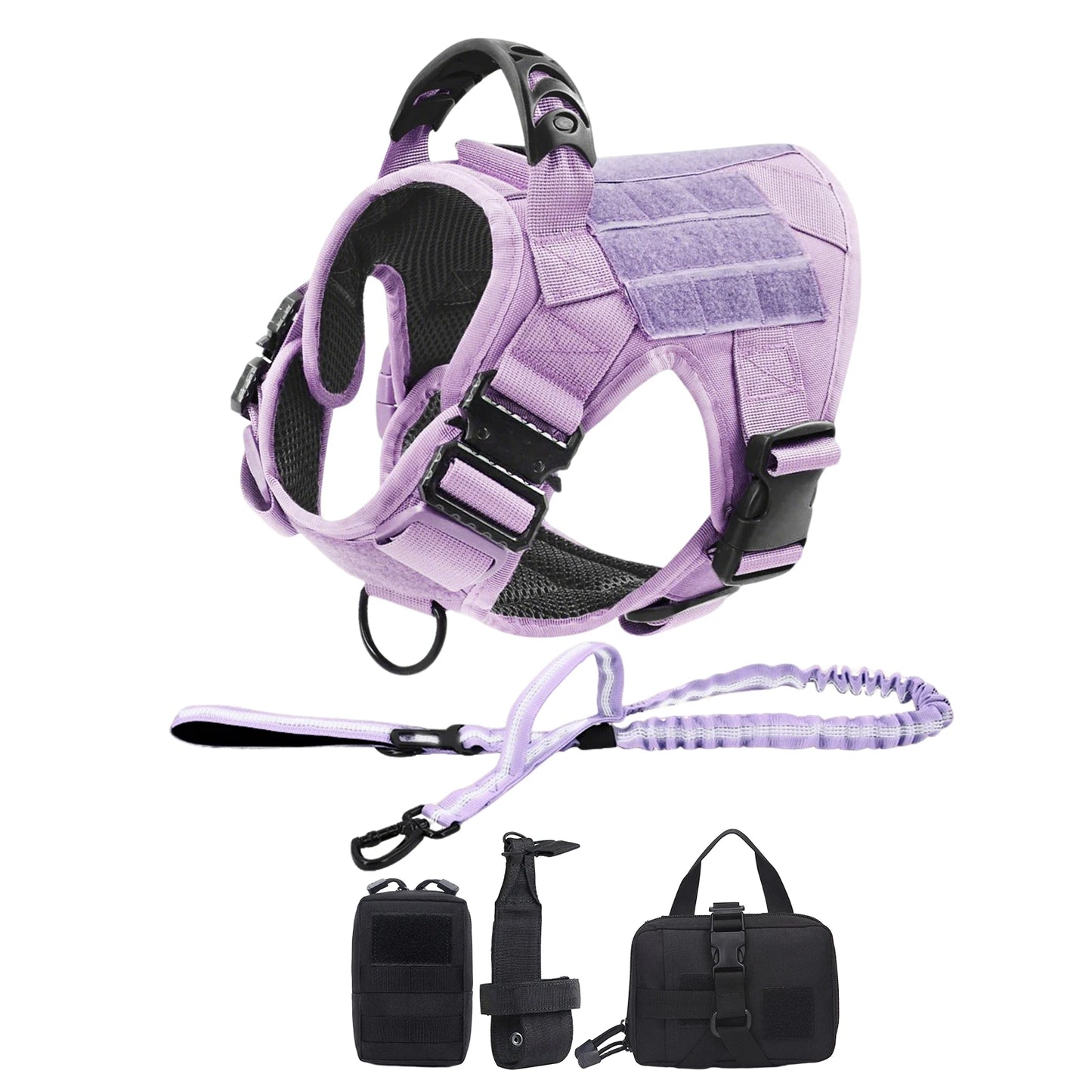 PETRAVEL Military Camouflage Nylon Dog Harness Leash Adjustable
