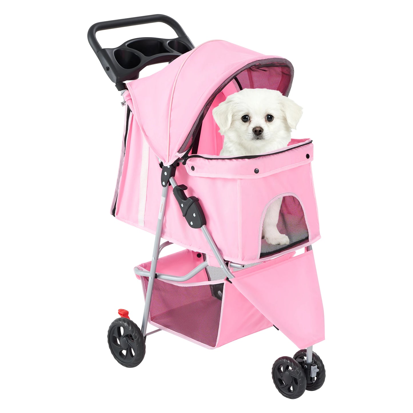 JHK 3-Wheel Foldable Pet Stroller For Small Dogs And Cats