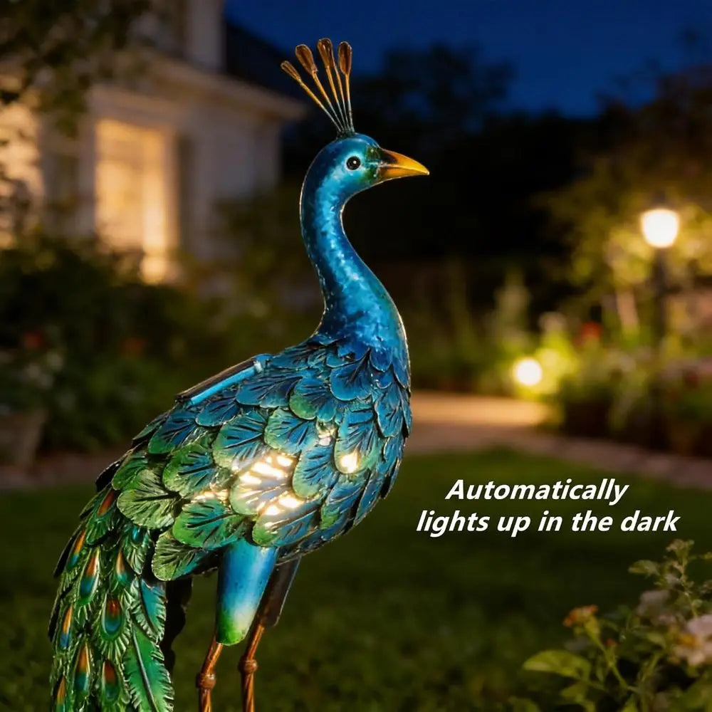 Peacock Metal Garden Statue For Yard, Patio And Lawn Decor