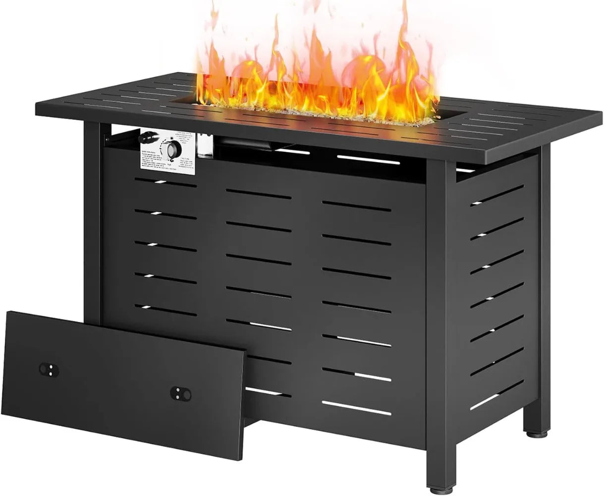 Aoxun Propane Fire Pit Table Outdoor 50000 BTU Weatherproof