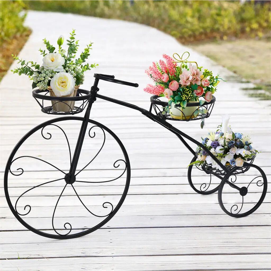 Wisfor 3Tier Bicycle Shaped Metal Plant Stand Flower Pot Holder