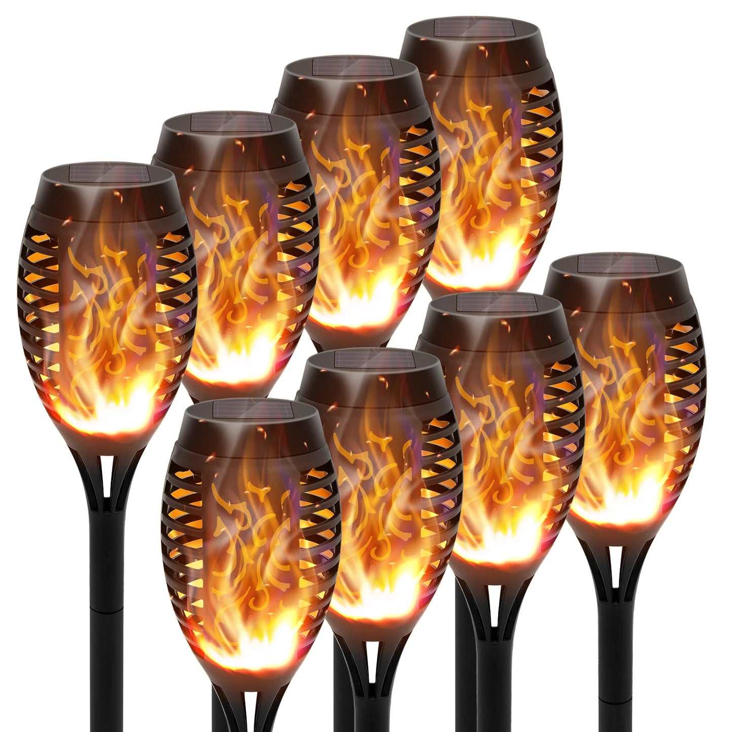 Solar Torch Lights With Flickering Flame Outdoor Waterproof Pathway Lights