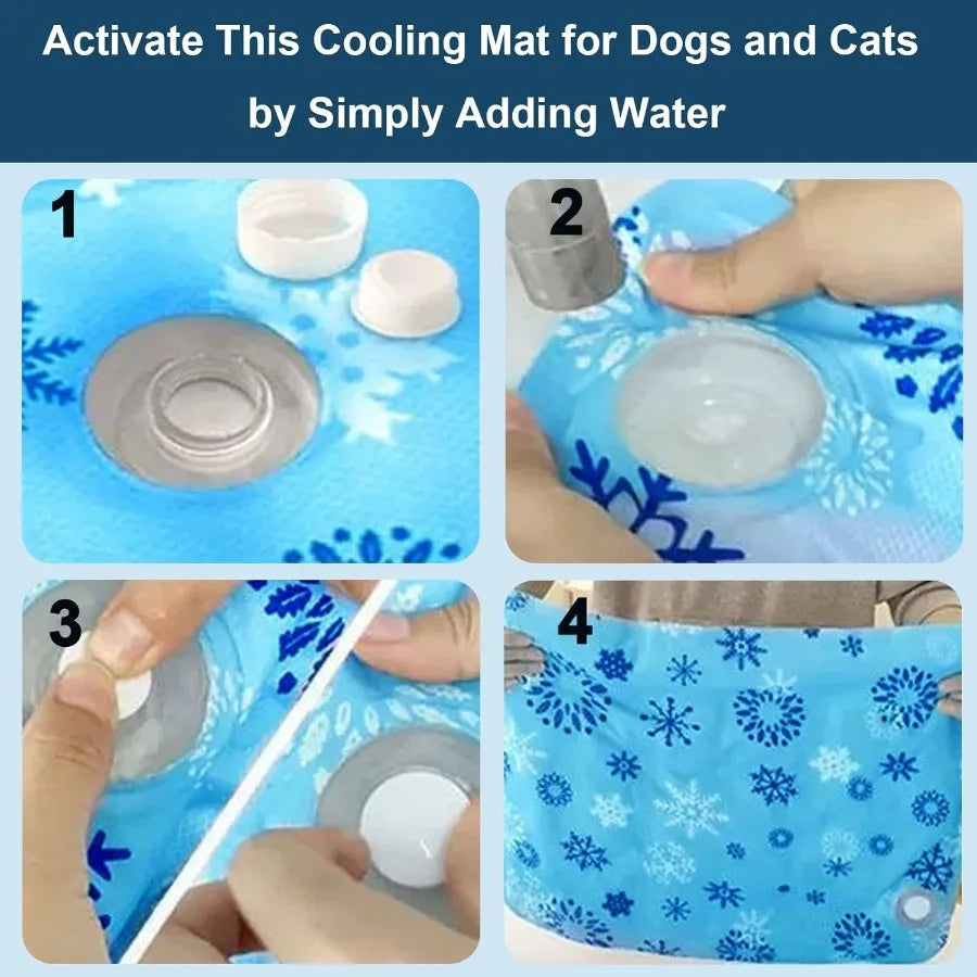 Foldable Gel Cooling Mat For Pets Ice Crystal Powder Indoor