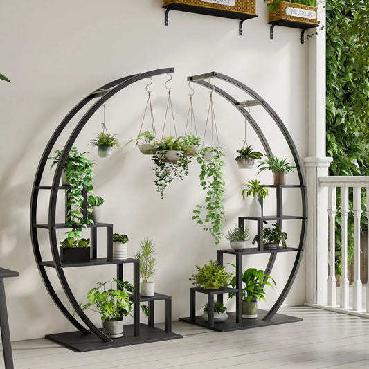 TWISTER.CK 2 Pack 5-Tier Indoor Plant Stand With Metal Racks
