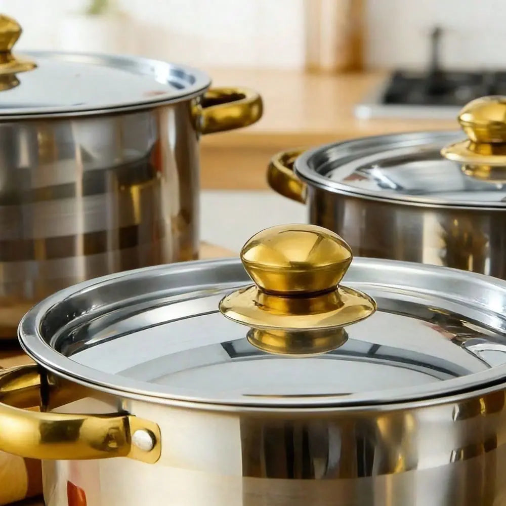 Stainless Steel Cookware Set 10 Pieces With Lids Durable Pots