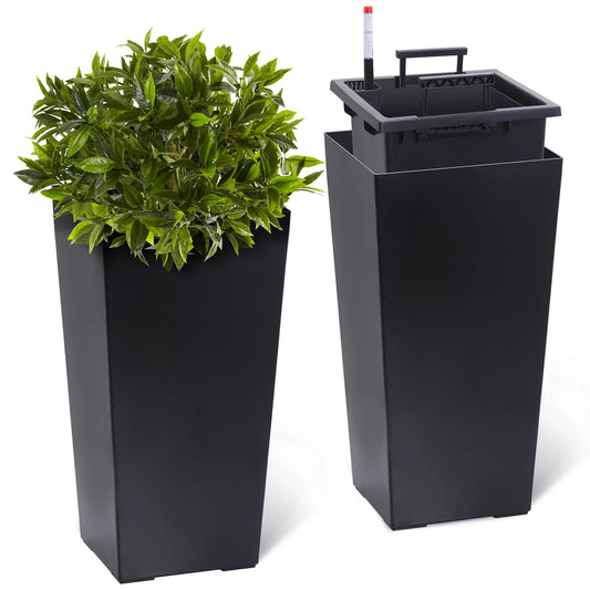 Two Pack Indoor Outdoor Planter Pots With Drainage Auto Watering