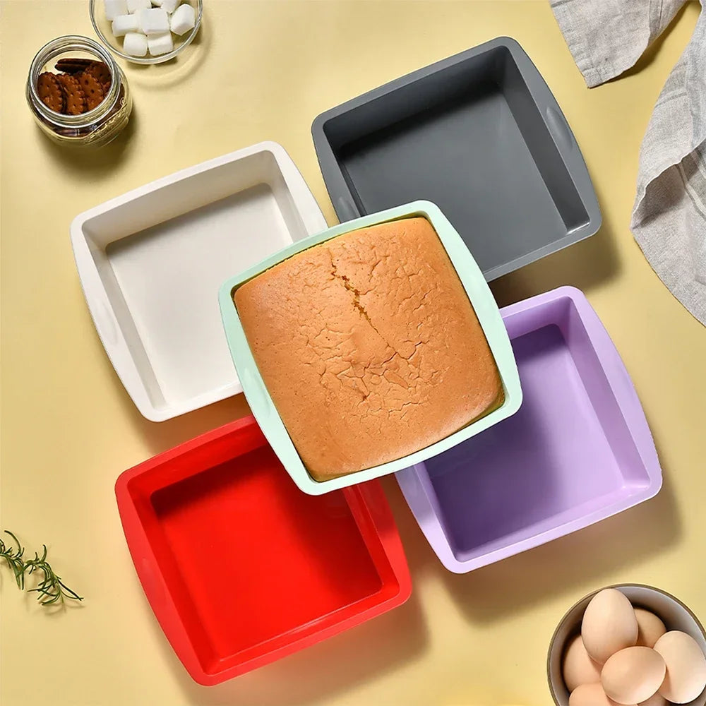 Silicone Square Cake Plate Nonstick With Anti Slip Handle