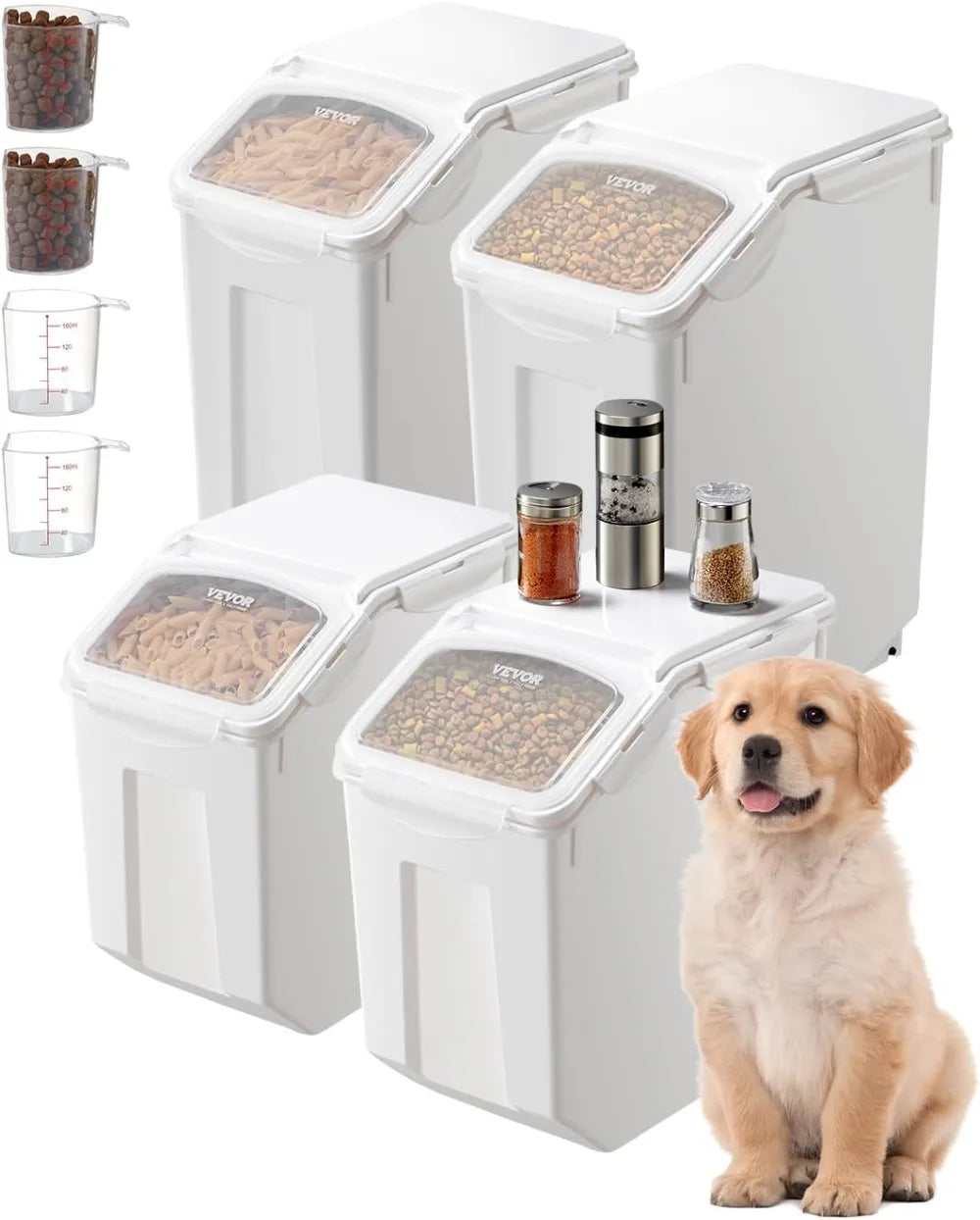 Ingredient Storage Bin With Wheels Sliding Lid And Scoop