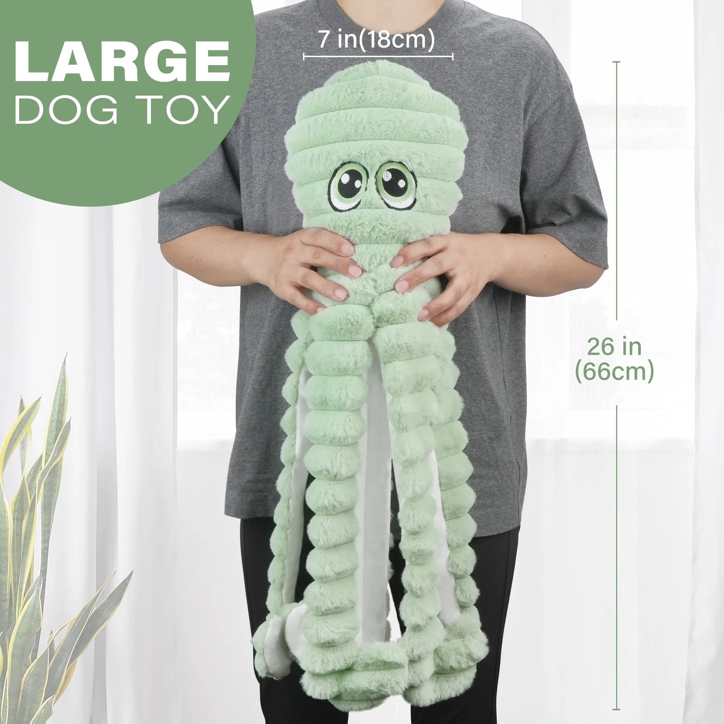 Octopus Design Squeaky Plush Dog Toy For Interactive Chewing
