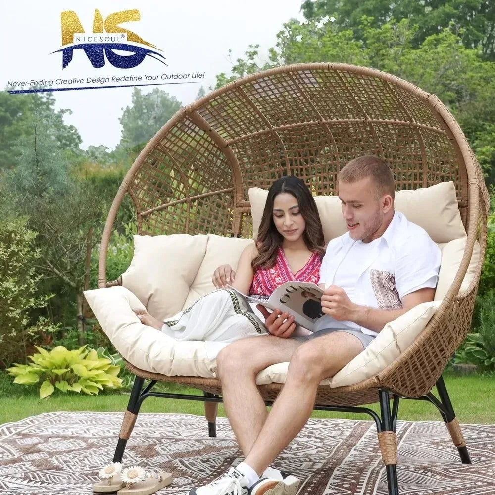 Double Egg Lounge Chair For Indoor Outdoor Patios And Decks