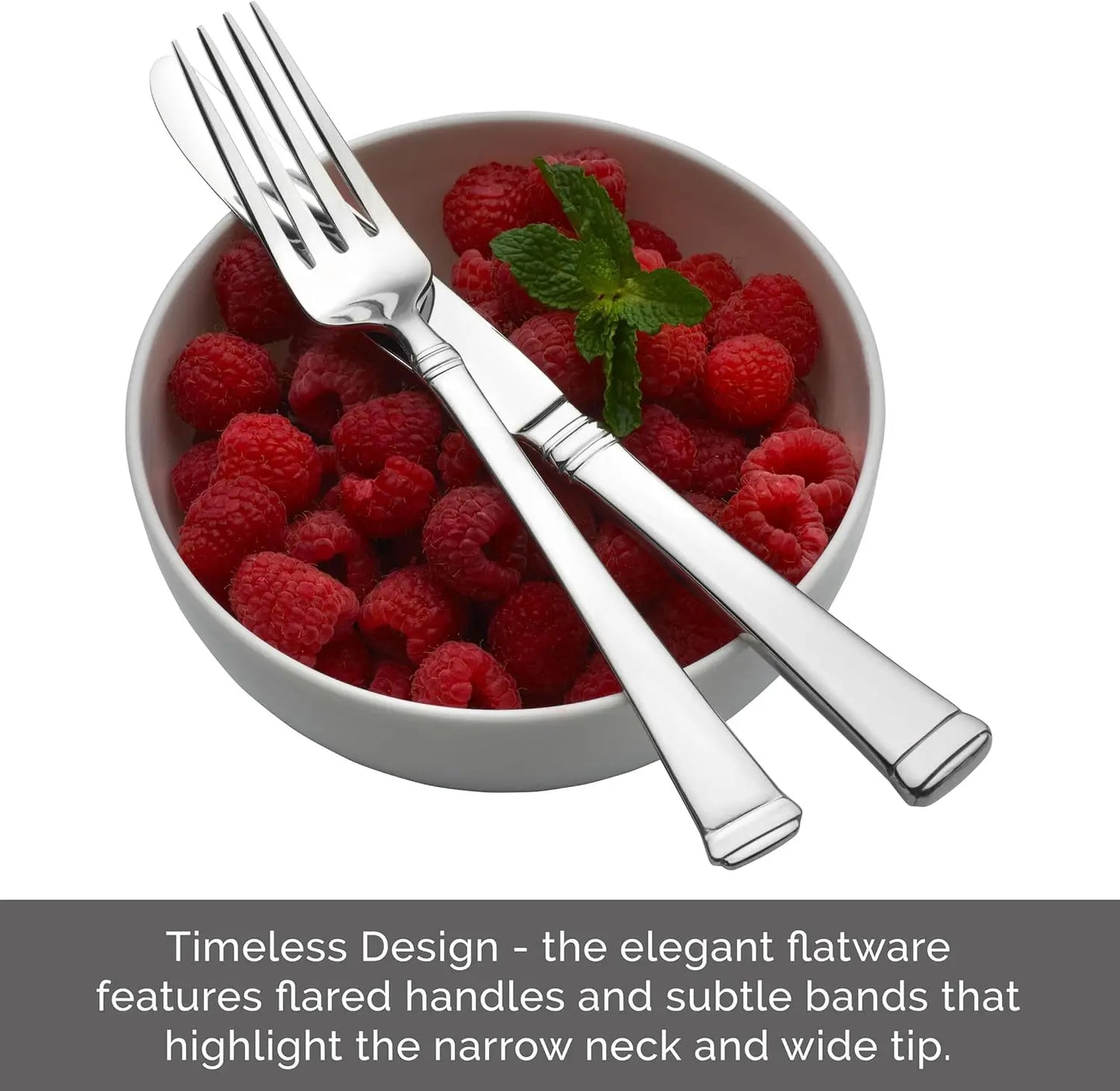 Stainless Steel Flatware Set With Flared Handles Dishwasher Safe