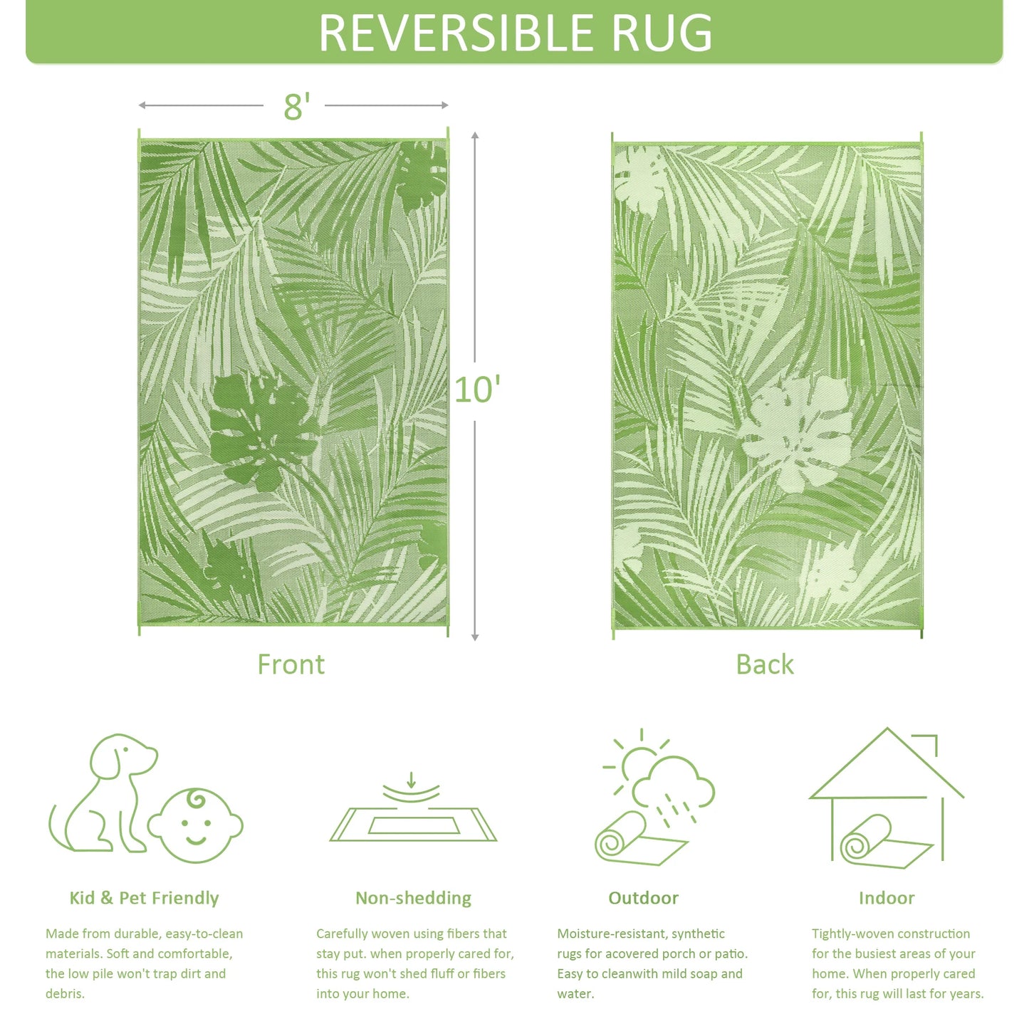 Outdoor Waterproof Rug Made From Recycled Plastic Straw