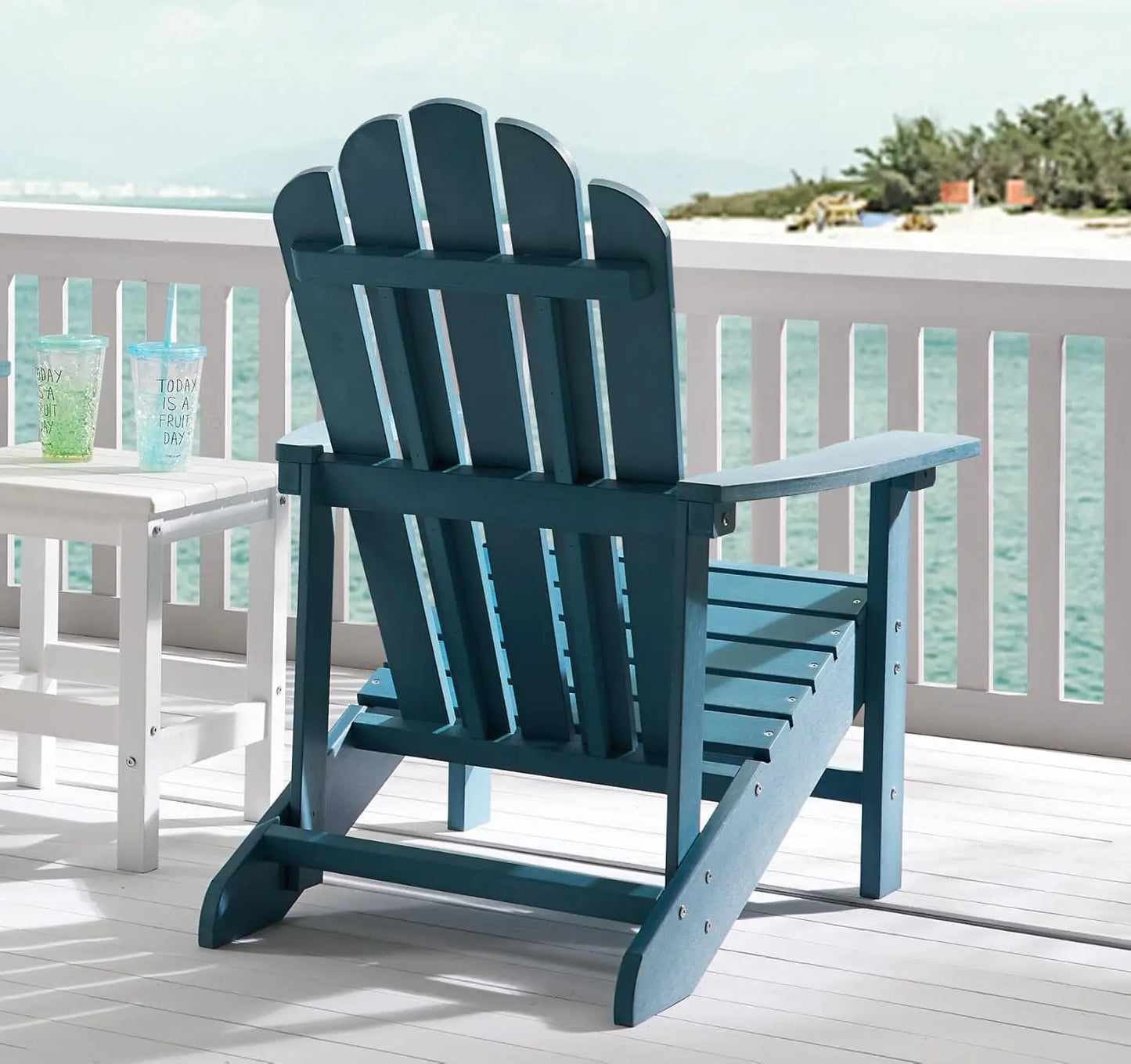 Weather Resistant Adirondack Chair For Outdoor Patio And Yard