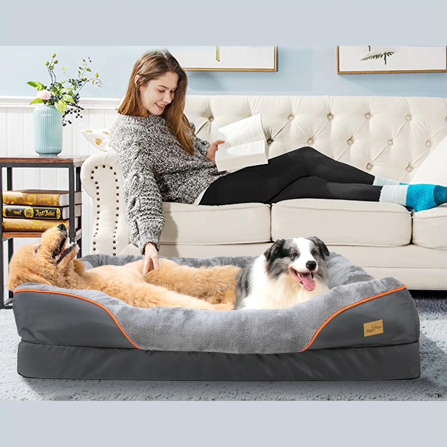 BINGOPAW Dog Bed With Anti Allergy Waterproof Fleece Cover