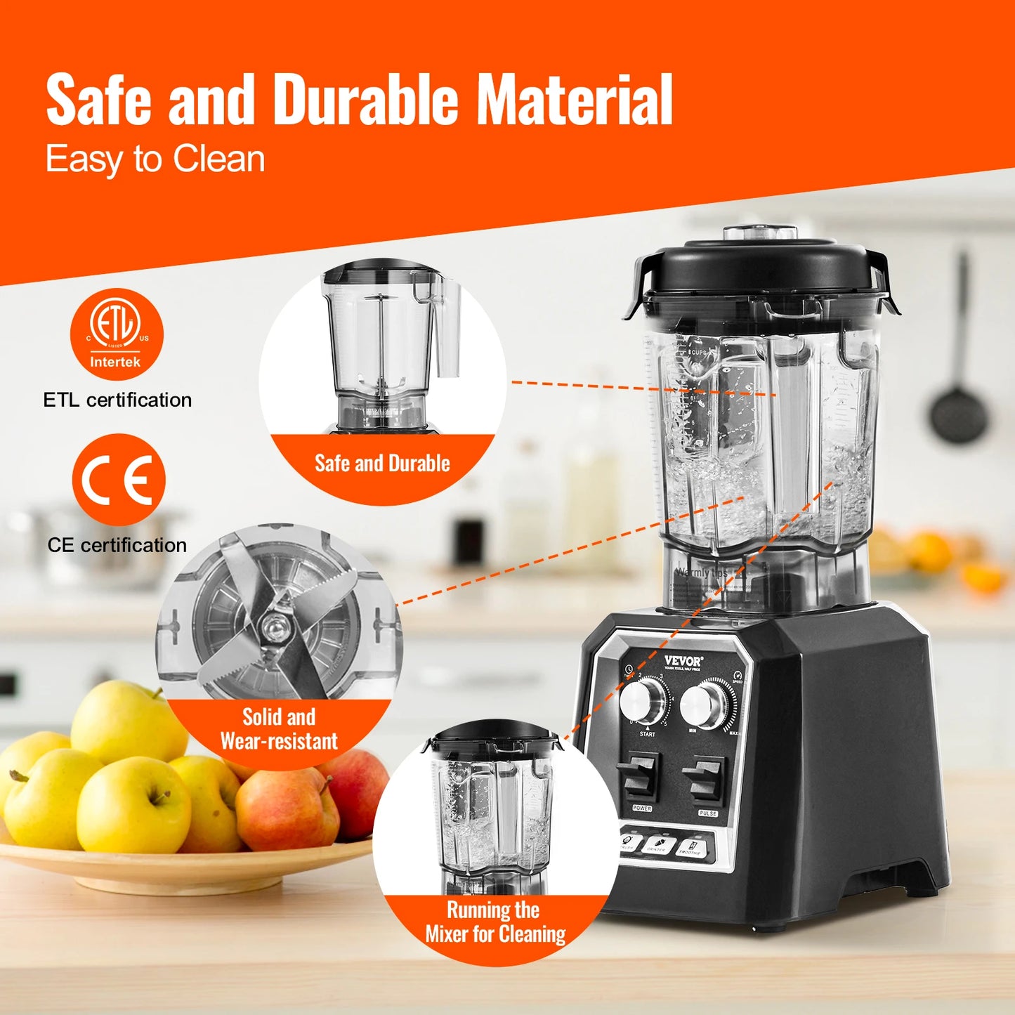 SucceBuy Professional Countertop Blender For Smoothies And Juices