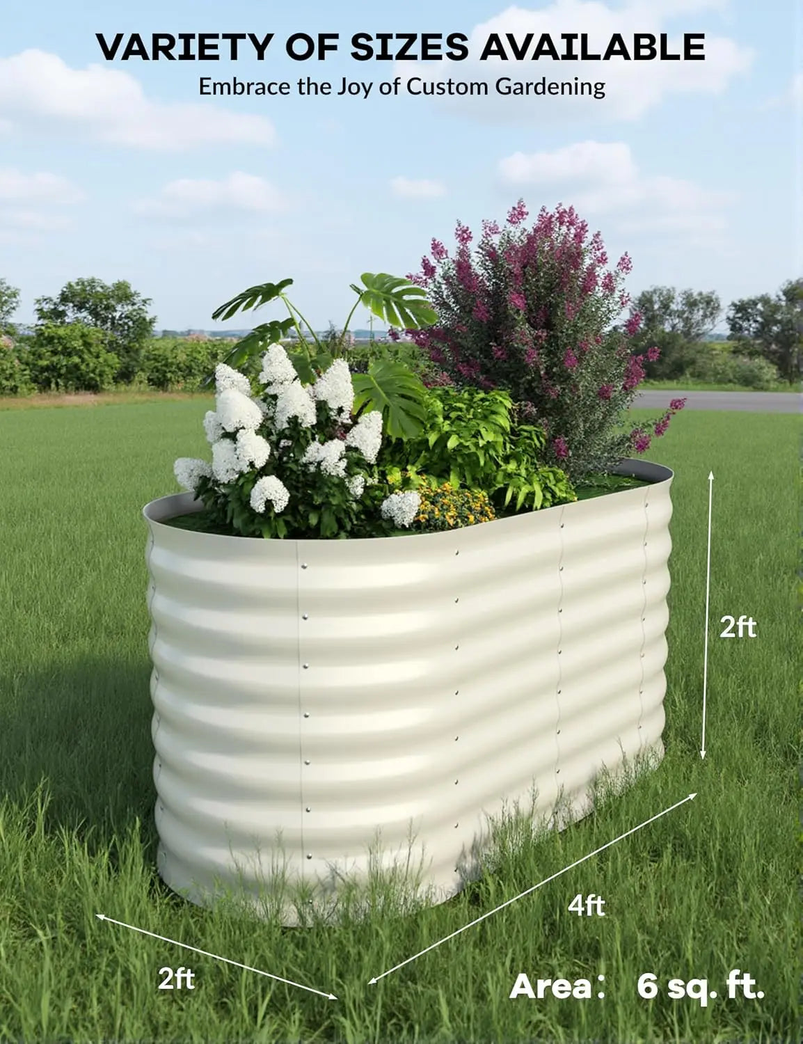 TWISTER.CK Galvanized Raised Garden Bed Kit For Vegetables Open Bottom